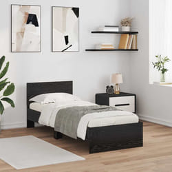 Cadre De Lit Chêne Noir 75 X 190 Cm Bois D'Ingénierie Vidaxl