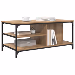 Table Basse Chêne Artisanal 100 X 50 X 45 Cm Bois D'Ingénierie Vidaxl - Vue supplémentaire 2