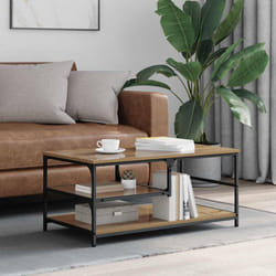 Table Basse Chêne Artisanal 90 X 49 X 40 Cm Bois D'Ingénierie Vidaxl