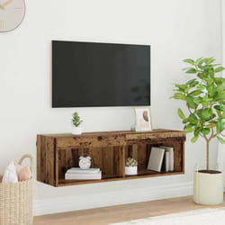 Ensemble Meuble Tv Montage Mural Bois Ancien 100 X 30 X 30 Cm Vidaxl