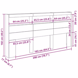Vidaxl Tête De Lit Chêne Artisanal 200 X 17 X 102 Cm Bois D'Ingénierie - Vue supplémentaire 3