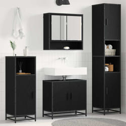 Ensemble De Mobilier De Salle De Bain 3 Pcs Chêne Noir Vidaxl