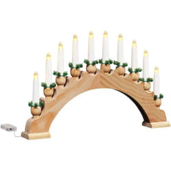 Arche de Bougies de Noël avec 10 Bougies LED Marron vidaXL