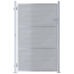 Porte de jardin en acier inoxydable - vidaXL - Argent Métallique - 100x125 cm - Résistant aux intempéries