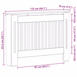 Cache-radiateur Chêne Fumé 112 X 19 X 81,5 Cm Bois D'Ingénierie Vidaxl - Vue supplémentaire 2