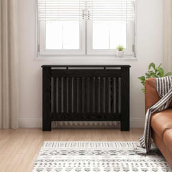Cache-radiateur Chêne Noir 112 X 19 X 81,5 Cm Bois D'Ingénierie Vidaxl