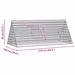 Cage Pour Lapins Argent 215 X 100 X 85 Cm Acier Galvanisé Vidaxl - Vue supplémentaire 2