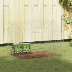 Cage Pour Lapins Argent 400 X 78 X 78 Cm Acier Galvanisé Vidaxl