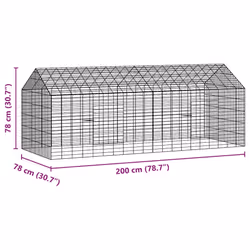 Cage Pour Lapins Argent 400 X 78 X 78 Cm Acier Galvanisé Vidaxl - Vue supplémentaire 2