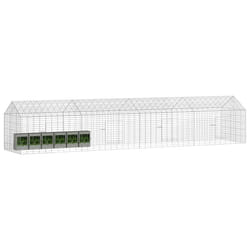 Cage Pour Lapins Argent 400 X 78 X 78 Cm Acier Galvanisé Vidaxl