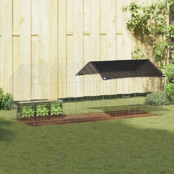 Cage Pour Lapins Argent 400 X 78 X 78 Cm Acier Galvanisé Vidaxl