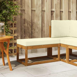 vidaXL Banc de jardin avec coussin Naturel et Crème 79 x 43 x 37 cm Canapé de balcon extérieur canapé de jardin moderne900664