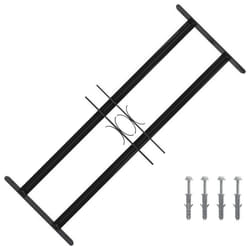 Grille de fenêtre ajustable - vidaXL - Noir - 76x30 cm - Acier enduit de poudre - Réglable en largeur