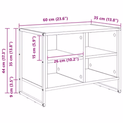 Cabinet À Chaussures Avec Stockage Chêne Noir 60 X 35 X 44 Cm Vidaxl - Vue supplémentaire 2