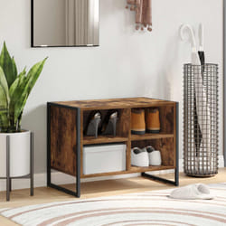 Cabinet À Chaussures Avec Stockage Chêne Fumé 60 X 35 X 44 Cm Vidaxl