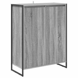 Meuble à chaussures - vidaXL - Gris Sonoma - 79x36x100 cm - Bois dingénierie - 2 portes - Pieds en acier