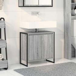 Cabinet De Salle De Bain Avec Porte Gris Sonoma 60 X 30 X 60 Cm Vidaxl