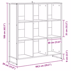 Bibliothèque Chêne Fumé 99,5 X 30 X 108,5 Cm Bois D'Ingénierie Vidaxl - Vue supplémentaire 2