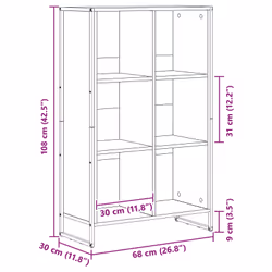 Bibliothèque Chêne Fumé 99,5 X 30 X 108,5 Cm Bois D'Ingénierie Vidaxl - Vue supplémentaire 2