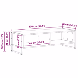 Meuble Tv Chêne Artisan 100 X 36,5 X 30,5 Cm Bois D'Ingénierie Vidaxl - Vue supplémentaire 2