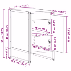 Table De Chevet 2 Pcs Chêne Artisan 39,5 X 30 X 50 Cm Vidaxl - Vue supplémentaire 2