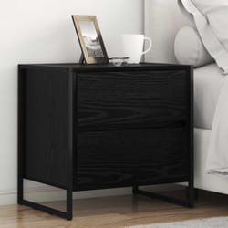 Table De Chevet Avec Tiroir 2 Pcs Chêne Noir 50 X 39,5 X 50 Cm Vidaxl