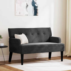 Banc Chesterfield Noir 112 X 65,5 X 75 Cm Velours Vidaxl