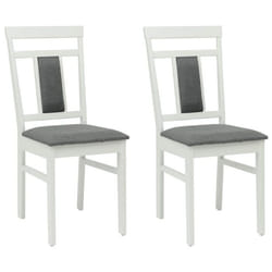 Chaise de salle à manger en bois massif - vidaXL - Blanc et Gris - 36x445x915 cm - Hévéa massif - Coussin confortable