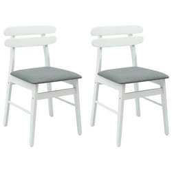 Chaise de salle à manger vintage - vidaXL - Blanc et Gris - Bois de caoutchouc massif - 435 x 445 x 775 cm