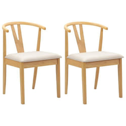 Chaise de salle à manger en bois massif - vidaXL - Naturel et Clair - Bois de caoutchouc massif - 505 x 61 x 805 cm
