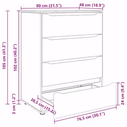 Armoires De Rangement 2 Pcs Chêne Sonoma 80 X 48 X 105 Cm Vidaxl - Vue supplémentaire 2