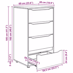 Armoires De Rangement 2 Pcs Blanc Brillant 60 X 48 X 105 Cm Vidaxl - Vue supplémentaire 2