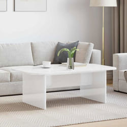 VidaXL Table basse rectangulaire blanche brillante 93 x 53 x 33 cm - Bois dingénierie