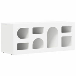 Meuble TV moderne - vidaXL - Blanc - Bois dingénierie - 100x35x40 cm - 7 étagères - Assemblage requis