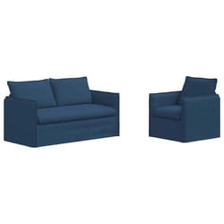 Canapé 140cm 2 pcs Bleu Métал