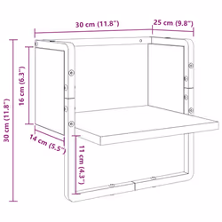 Étagère Murale Chêne Artisan 30 X 25 X 30 Cm Bois D'Ingénierie Vidaxl - Vue supplémentaire 2