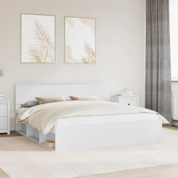 Cadre De Lit Blanc 180 X 200 Cm Bois D'Ingénierie Vidaxl