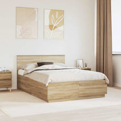Cadre de lit moderne - vidaXL - Chêne Sonoma - 160x200 cm - Bois dingénierie - Tête de lit réglable