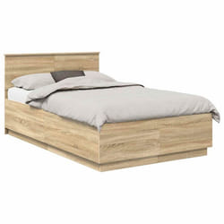 Cadre de lit moderne - vidaXL - 120x200 cm - Chêne Sonoma - Bois dingénierie - Ports USB - Headboard mural