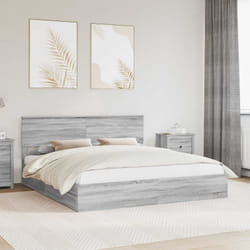 Lit De Rangement Gris Sonoma 200 X 200 Cm Bois D'Ingénierie Vidaxl