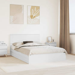 Lit De Rangement Blanc 140 X 190 Cm Bois D'Ingénierie Vidaxl