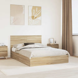 Lit De Rangement Chêne Sonoma 140 X 190 Cm Bois D'Ingénierie Vidaxl