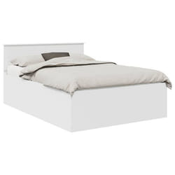 Cadre de lit en bois dingénierie - vidaXL - 160x200 cm - Blanc - Élégance moderne - Durable - Assemblage facile