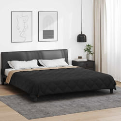 Duvet dété - VIDAXL - Duvet dété simple - Noir et taupe - 220 x 260 cm - Microfibre garnissage léger