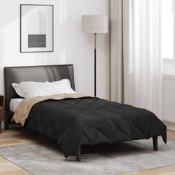 Couette (4 saisons) - VIDAXL - Duvet Complet - Noir et taupe - Microfibre - 200 x 135 cm