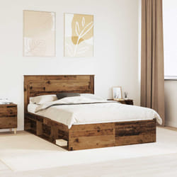 Cadre De Lit Bois Ancien 140 X 190 Cm Bois De Pin Massif Vidaxl