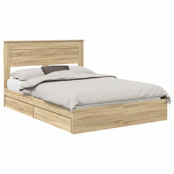 Lit De Rangement Chêne Sonoma 140 X 200 Cm Bois D'Ingénierie Vidaxl