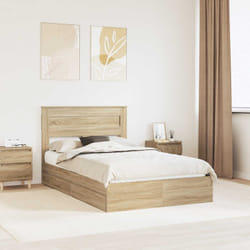 Lit De Rangement Chêne Sonoma 120 X 200 Cm Bois D'Ingénierie Vidaxl