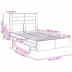 Lit De Rangement Chêne Sonoma 120 X 200 Cm Bois D'Ingénierie Vidaxl - Vue supplémentaire 2