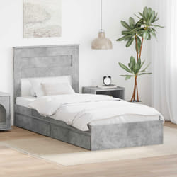 Lit De Rangement Gris Béton 75 X 190 Cm Bois D'Ingénierie Vidaxl
